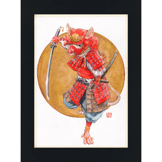 Mitsuhiro Arita Original Collection Samurai Rat Art Painting