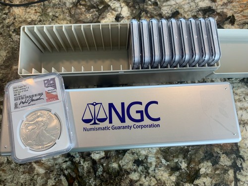 2021 Type 2 Silver Eagle NGC MS70 First Day of Issue Signed Gaudioso - Picture 3 of 3