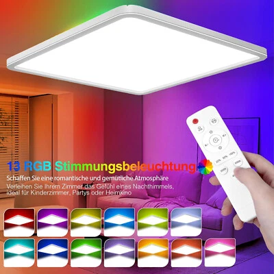 YEXATI Led Deckenleuchte Dimmbar Fernbedienung 24W 13RGB Farbwechsel Deckenlampe
