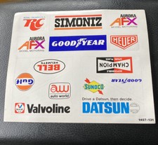 Vintage Aurora AFX decal Sticker Sheet NOS 1457 RARE