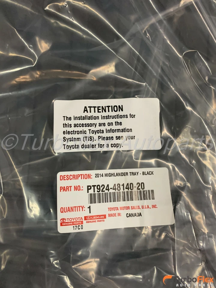 Forro de carga genuino negro para todo tipo de clima Toyota Highlander 2014-2019 PT924-48140-20 Foto 3 de 3