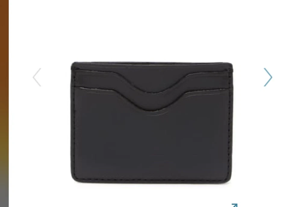 Estuche para tarjetas de cuero negro sin forro John Varvatos EE. UU. Foto 2 de 4