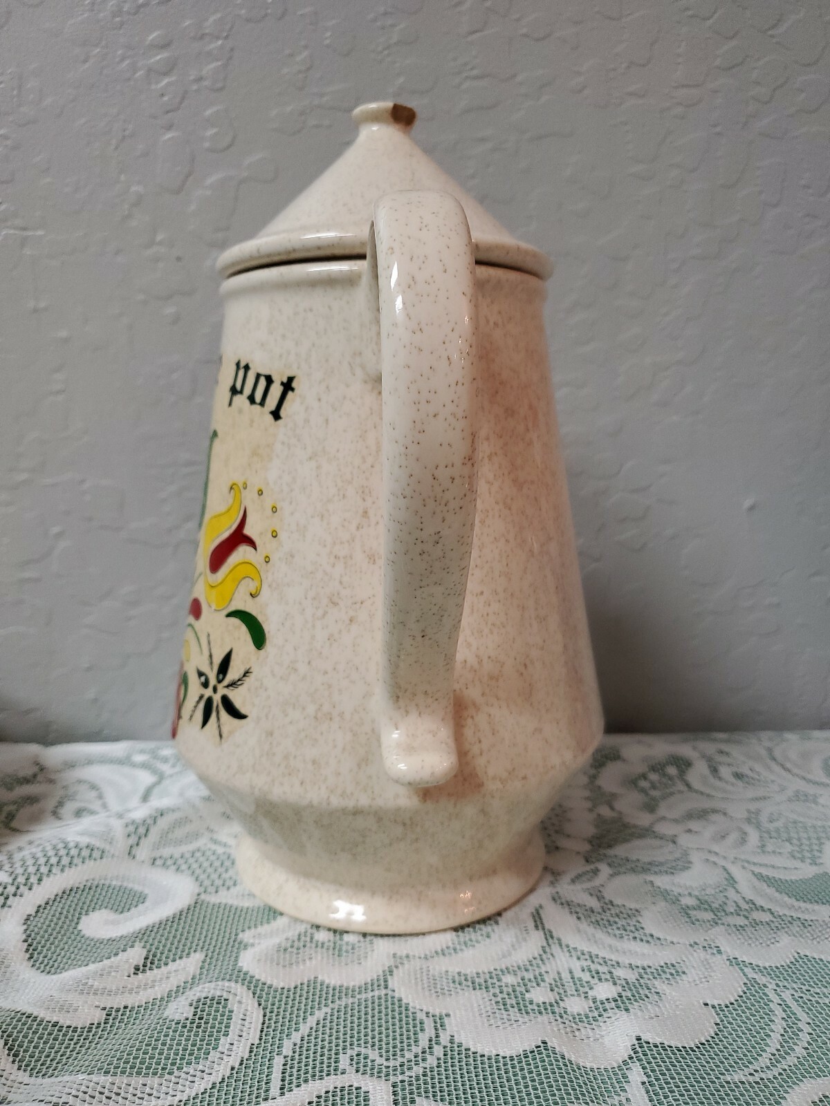 Vintage McCoy USA Tea Pot Cookie Jar Cookie Pot Oatmeal Finish eBay