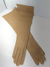 Vtg Tan Leather Opera Gloves Unlined by Kislave Grace SIZE 6, MADE IN FRANCE 