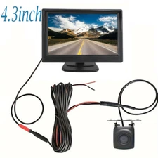 Vehicle Backup Camera Rear View 4.3" Reverse Monitor Display Vehicle Parking