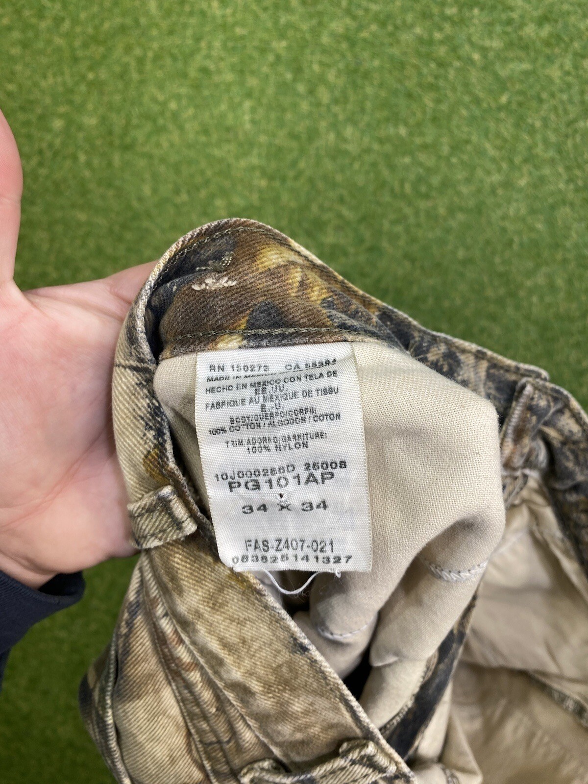 Wrangler Pro Gear Briar Brush Camo Hunting Pants Mens Size 34 x 34