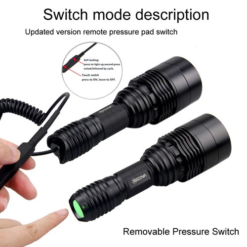 Linterna LED Caza Verde Rojo Blanco 800 yardas Zoom Antorcha Coyote Varmint - Imagen 8 de 11