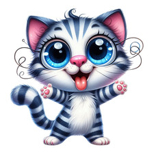 Wall Decal Sticker Funny Cat Wall Sticker 18X18cm Large