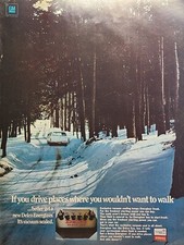 Genetal Motors United Delco Energizer Auto Battery Snowy Road Vintage Print 1967
