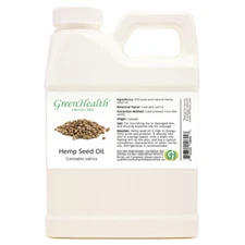Hemp Seed Carrier Oil - 16 fl oz - White Plastic Jug w/ Cap - GreenHealth