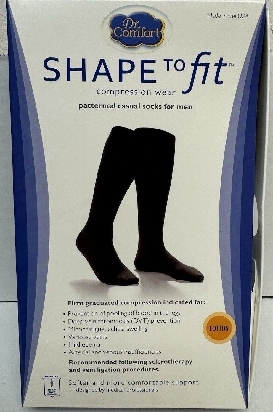 Shape to Fit Patterned Casual Cotton Compression Socks 20-30mmHg for Men (SIZES)