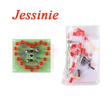 DIY LED Heart Flashing Light Kit 18pcs Red LEDs Soldering Practice Board