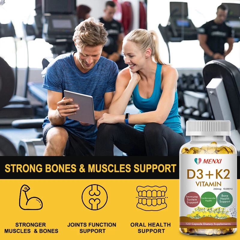 (2 Bottles) Vitamin K2 (MK7) D3 10000 IU Supplement, BioPerine Capsules, Immune - Image 2 of 4