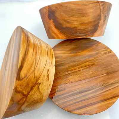 3 SWEET GUM BOWL BLANKS, 8''X3'', BULK LISTING, WOOD LATHE TURNING BLANK, BLOCK