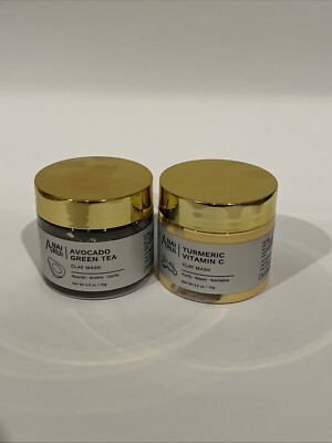 ANAI RUI Turmeric Vitamin C, & Avocado Green Tea Clay Mask 2.5oz Each