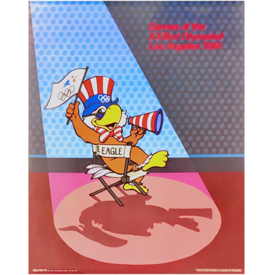 vintage 1984 Los Angeles Olympic Games 22x28 Sam the Eagle