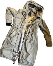 Luxury Creenstone Parker Style Green Long Overcoat/rain Coat With Quality Fabric
