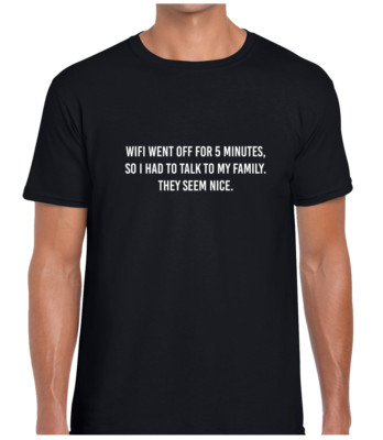 WIFI GING FÜR 5 MINUTEN LUSTIGES T-SHIRT HERREN WITZ BEDRUCKT GAMER GAMING DESIGN