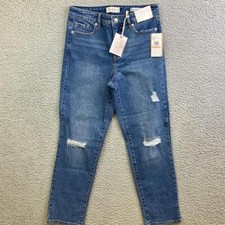 Jessica Simpson Women'sJeans Spotlight High Rise Slim Straight Distressed Sz 26