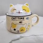 Cat Time Waiting For You To Accompany Me Ramen Bowl 1020 ml