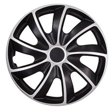 Universal Hubcap 15 Inch Black Silver NRM Quad Bicolor