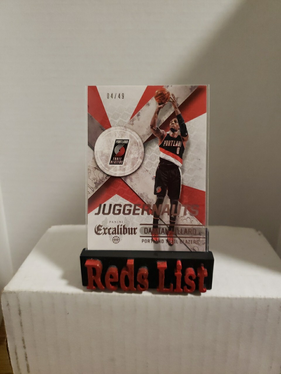 2014-15 Panini Excalibur Juggernauts Silver 4/49 Damian Lillard #3 Bucks FHOF