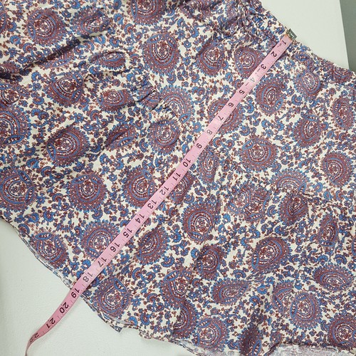 J CREW Tiered Mini Skirt Womens Plus sz XXL Floral Boquet Linen Paisley Print - Picture 4 of 7