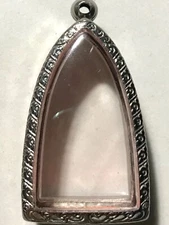 STAINLESS STEEL CASE/CASING AMULET PHRA LP THAI BUDDHA PENDANT C1002.1 h4.8 w3cm
