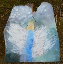 ORYGINAŁ: Anioł stróż Obraz Anioł Anioł Dusza Dekoracja Obrazy Drewno