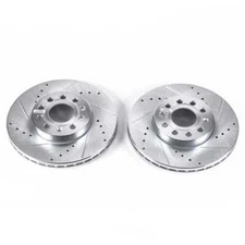 Disc Brake Rotor Set-Front Drilled, Slotted and Zinc Plated Brake Rotor Pair