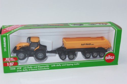 Siku 1858 JCB mit Dolly und Muldenkipper  Traktor  1:87 H0 NEU in OVP  - Afbeelding 1 van 6