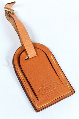 Bag Luggage ID Tag Leather Golden Italy 