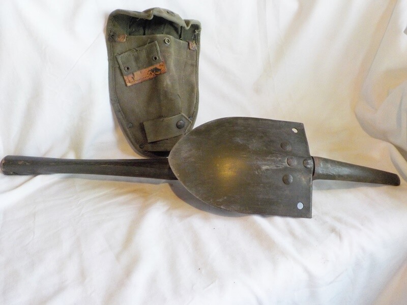 Vintage 1966 US Military Entrenching Tool Shovel and Pick & Case