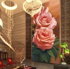 3D Pink Rose Flower R28707 Wallpaper Wall Mural Self-adhesive Removable Luna