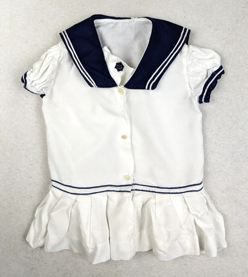 老式婴儿航海主题帆船服装连衣裙 - — 第 4/4 张图片