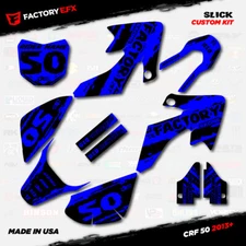 Black & Blue Slick Racing Graphics Kit fits 13-25 Honda Crf50 CRF 50 Decals
