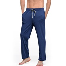 Mens Cotton Pyjamas Pants Casual Drawstring Trousers Bottoms Loungewear Sports