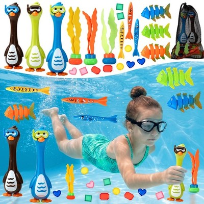 Penguin Diving Toys for Pool, Sinking Pool Diving Toys Underwater Treasure Hu...