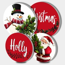 Tucocoo 4 Pieces Family Round Stove Burner Covers Set,8 Inches&10 Inches,Chri...