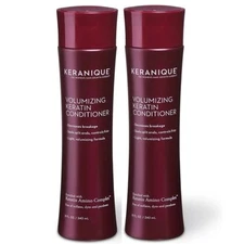 2 KERANIQUE VOLUMIZING KERATIN CONDITIONER HAIR GROW KERATIN AMINO COMPLEX 8 fl