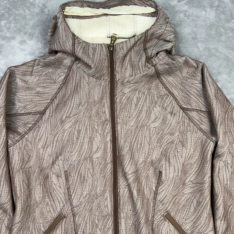 BURTON Dry Ride Snowboard Jacket Women's Large Fur Lined Full Zip Hooded Brown - Image 2 of 4