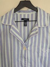 Chaps Womens Cotton Nightshirt Size XL Stripped Lightweight Classic