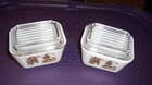 VINTAGE PYREX EARLY AMERICAN SET OF TWO 1-1/2 CUP REFRIGERATOR DISHES W/LID 501B