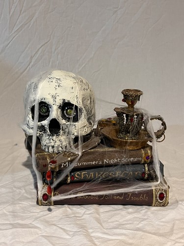 Katherine's Collection Lady MacDeath Bookstack Skull Halloween COA