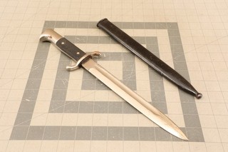 Unmarked WWII German Officer's Dress Dagger / Bird's Head Knife & Scabbard
