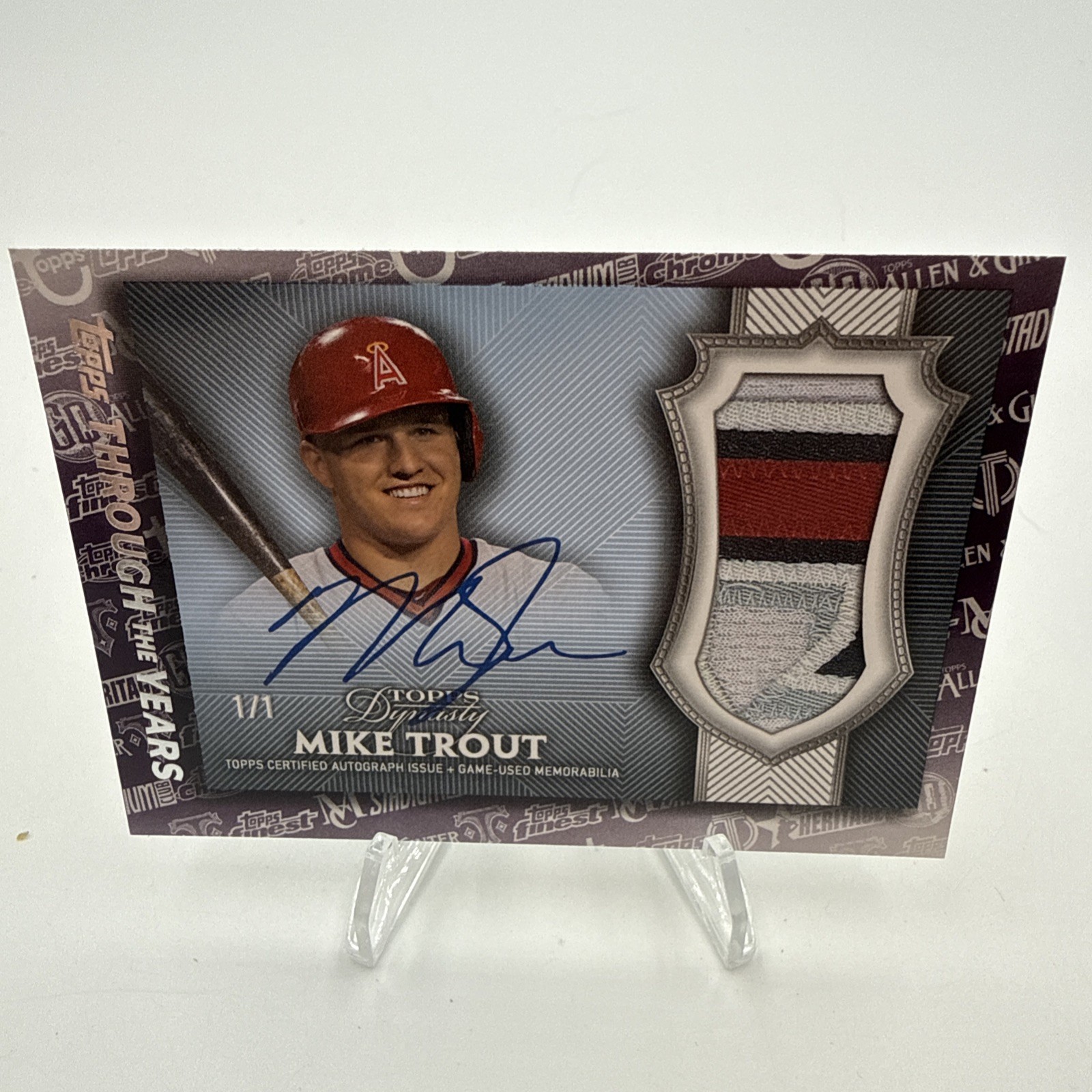 2021 Topps Topps Through the Years Facsimile 1/1 Reprints Mike Trout Auto Patch
