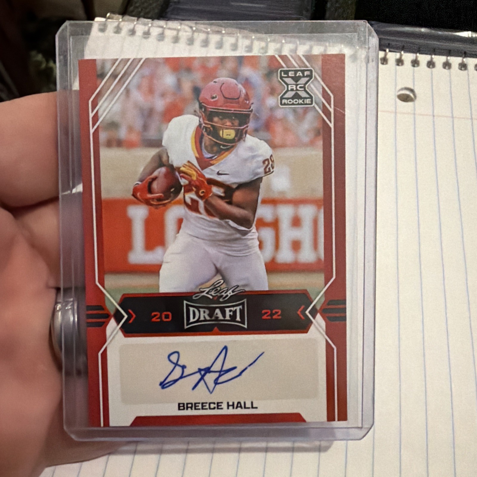 Breece Hall Leaf Draft Autographs #BABH2 Red