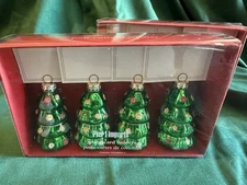 Pier 1 Imports Christmas Tree Place Card Holder  Set of 8 with Cards (NIB)