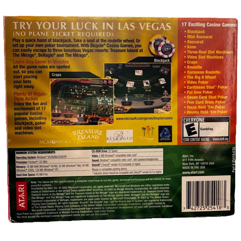 Bicycle Casino (Jewel Case) - PC - Video Game 2002 NEW FACTORY SEALED - Image 3 of 3