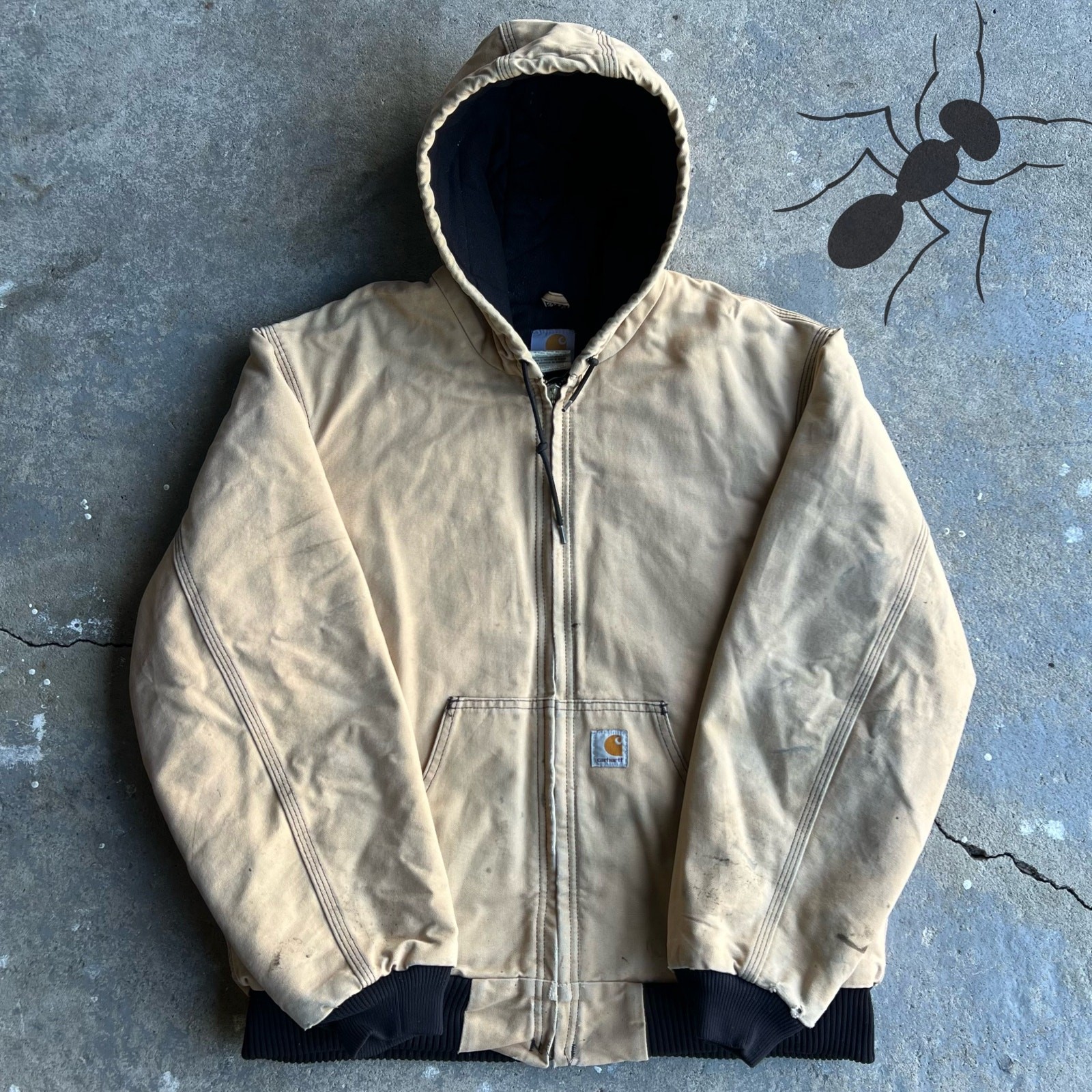 Vintage Y2K brown Carhartt hooded work jacket for men and women